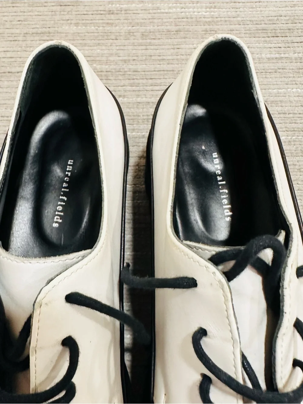 Unreal Fields Step Up White‎ Leather Creepers Platform Derby Shoes EU 39 / US 8